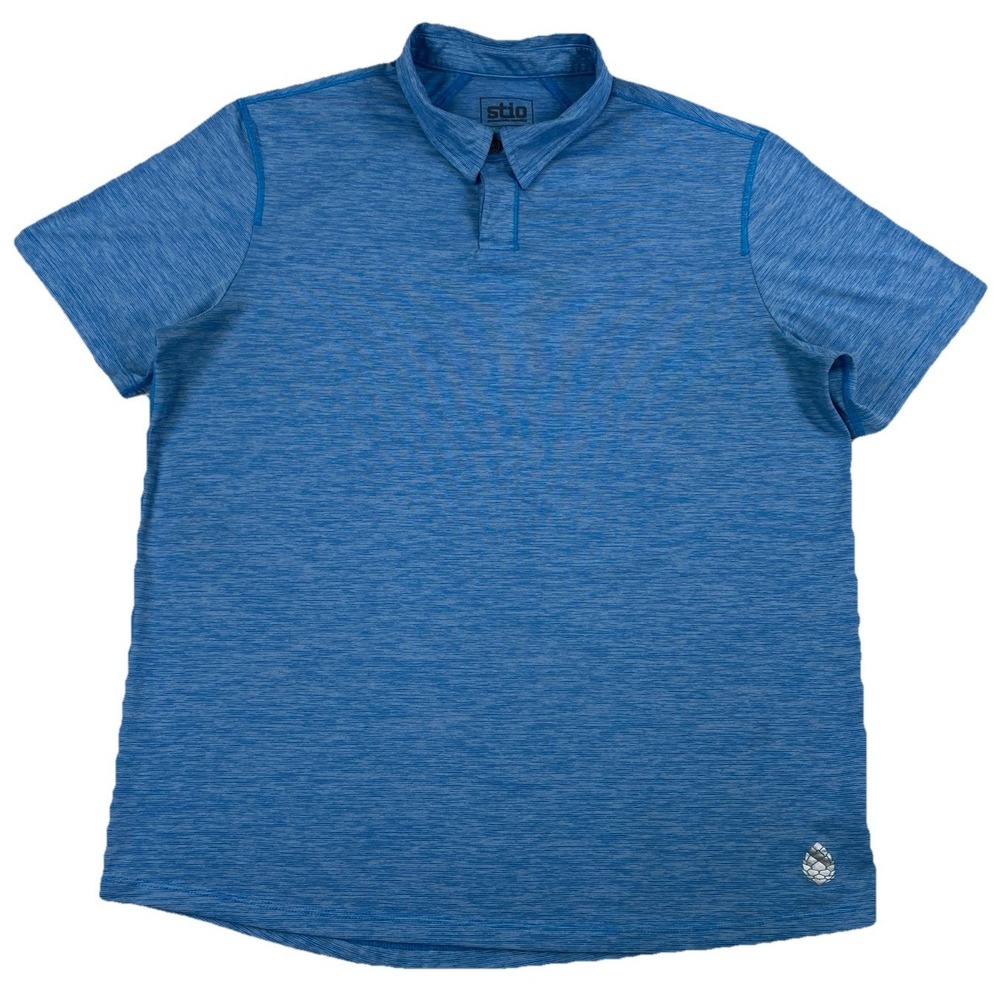 Stio Icefloe Tech Polo Shirt Short Sleeve Blue Men's XL